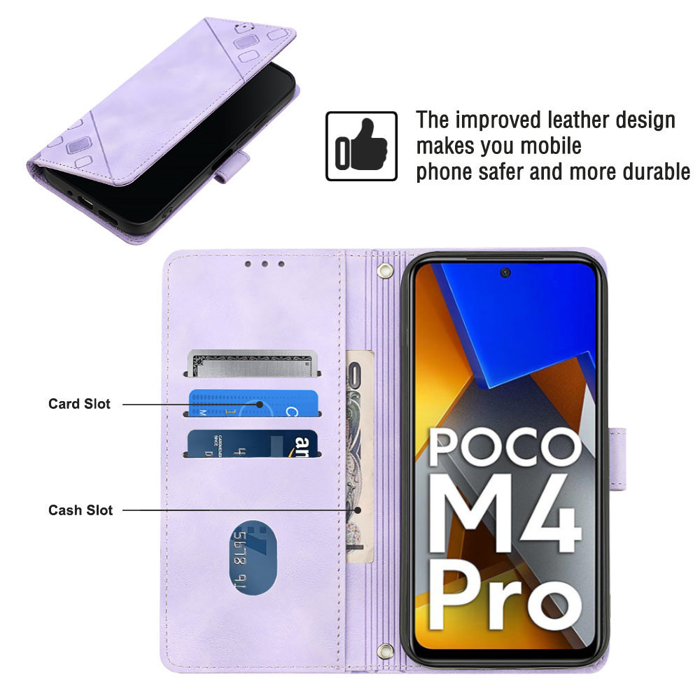 Leather Phone Case For Xiaomi Poco M4 Pro 4G PT005 YB Imprinting Series-6 Stand Wallet Skin-friendly Anti-scratch Phone Cover Leather Phone Case For Xiaomi Poco M4 Pro 4G PT005 YB Imprinting Series-6 Stand Wallet Skin-friendly Anti-scratch Phone Cover